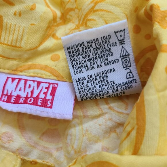 Marvel Heroes Button-Up Shirt Boys 7 Vintage Iron Man Spider-Man Wolverine - Picture 4 of 9